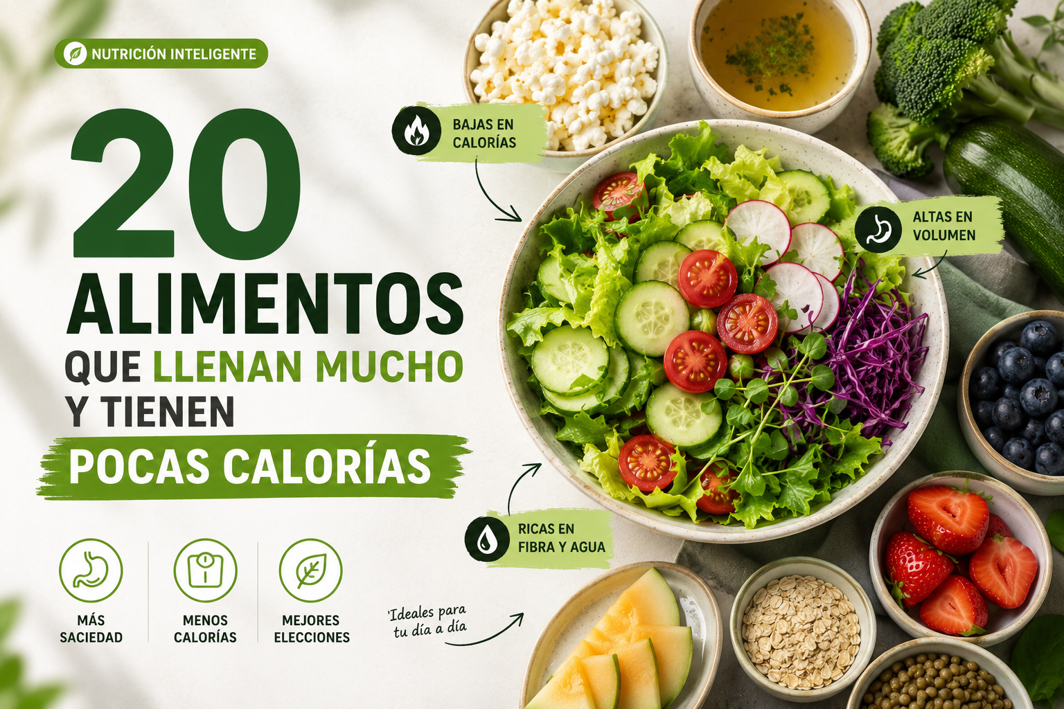 Alimentos que llenan mucho y tienen pocas calorías